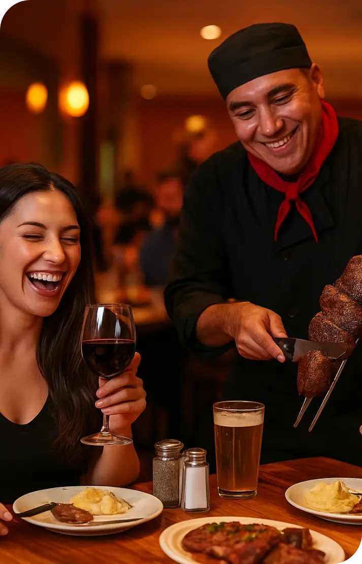 Photo of server serving meat at Pampas Las Vegas