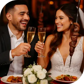 Wedding party at Pampas Las Vegas